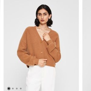 Club Monaco 100% Boiled Cashmere Oversized Crop Cardigan
